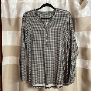 Lands End Black and White Herringbone Tunic